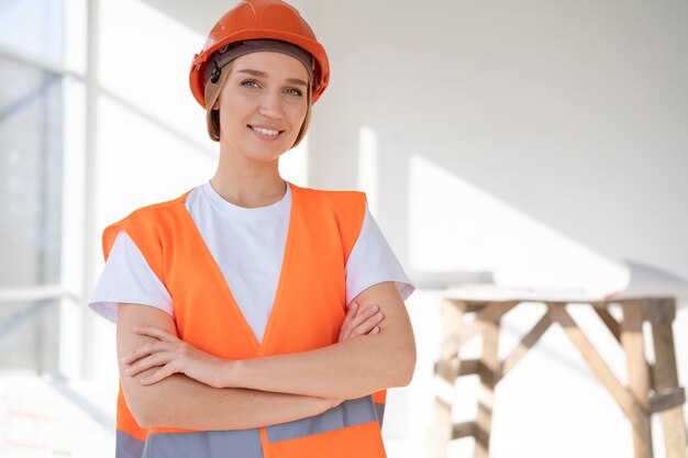 Trabalhador da construção no local