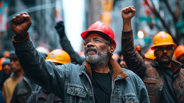 Foto grátis trabalhador protestando por direitos laborais