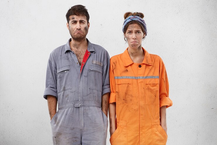 Foto grátis trabalhadores femininos e masculinos vestindo roupas de trabalho