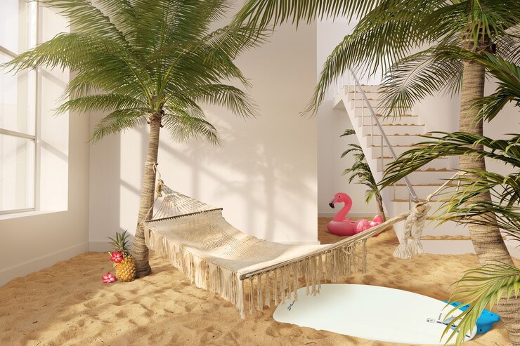 Foto grátis trazendo a colagem para casa de praia