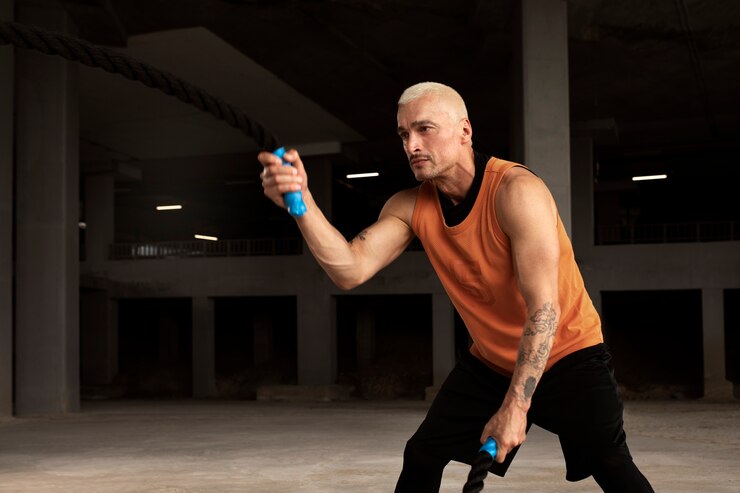 Foto grátis treinamento adulto para musculação
