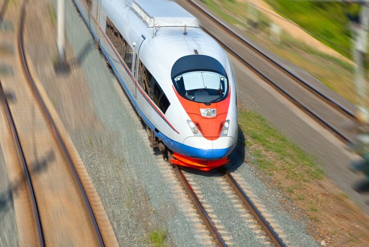Foto grátis trem de alta velocidade em movimento