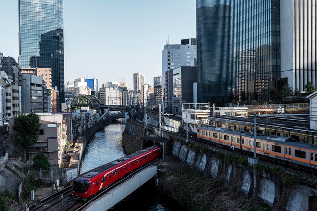 Trens de paisagem urbana no Japão