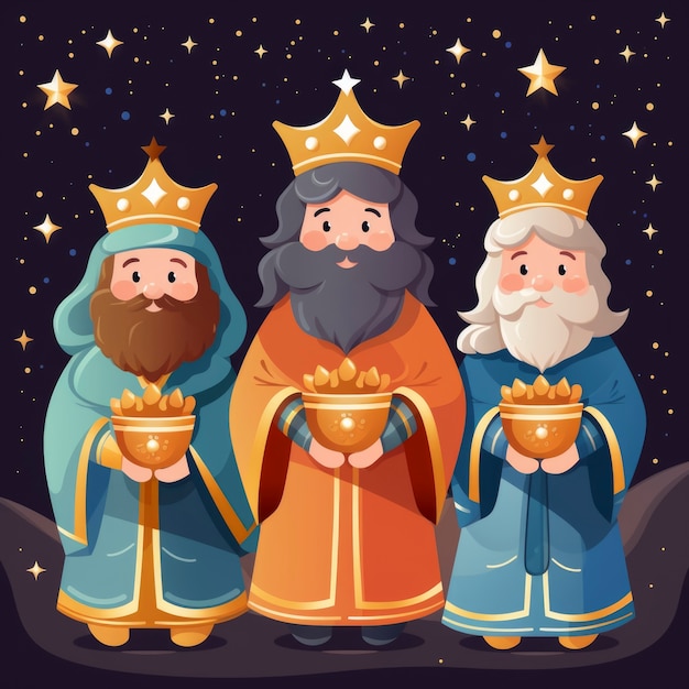Foto grátis três reis com coroas