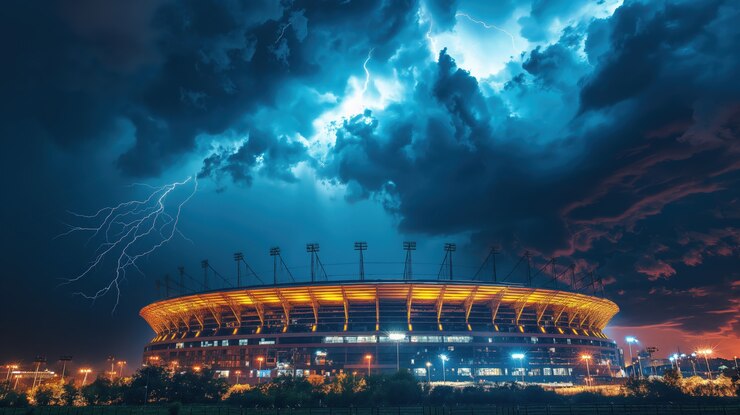 Foto grátis trovoada sobre a cidade