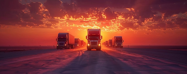 Foto grátis truck and logistics operations at dusk