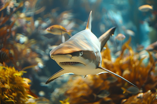 Foto grátis tubarão realista no oceano