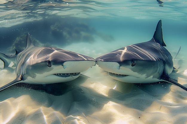 Foto grátis tubarão realista no oceano