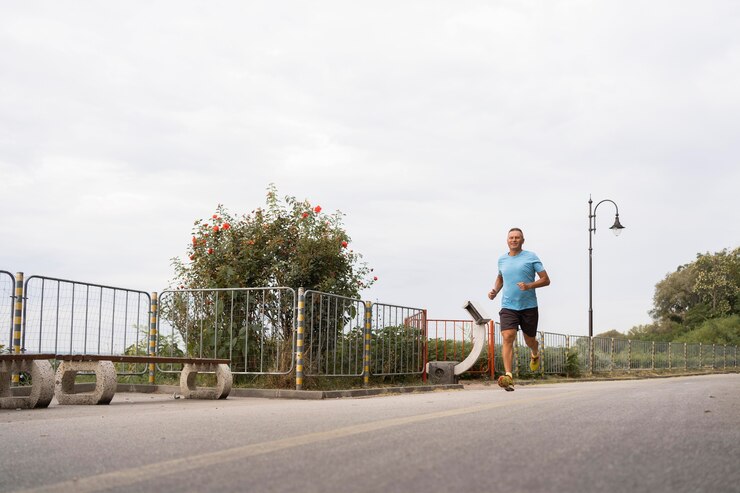 Foto grátis último homem praticando corrida ao ar livre no parque