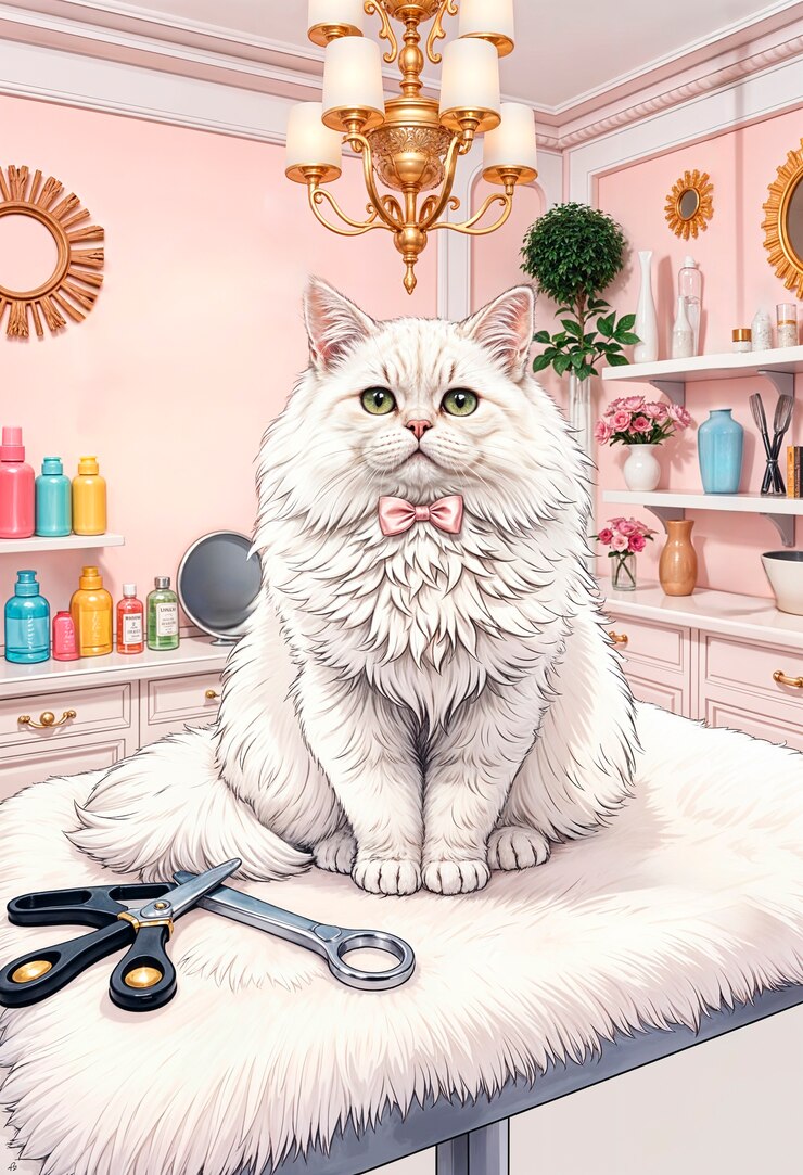 Foto grátis um animal de estimação adorável a desfrutar de uma ilustração de um dia de spa