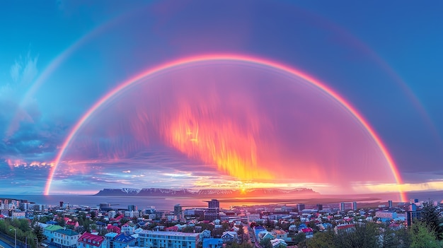 Foto grátis um belo arco-íris na natureza