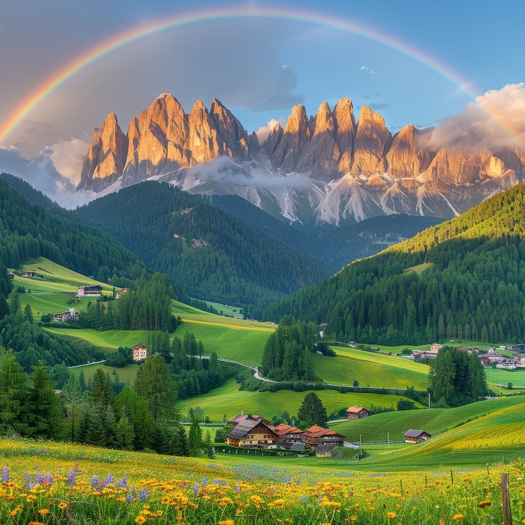 Foto grátis um belo arco-íris na natureza