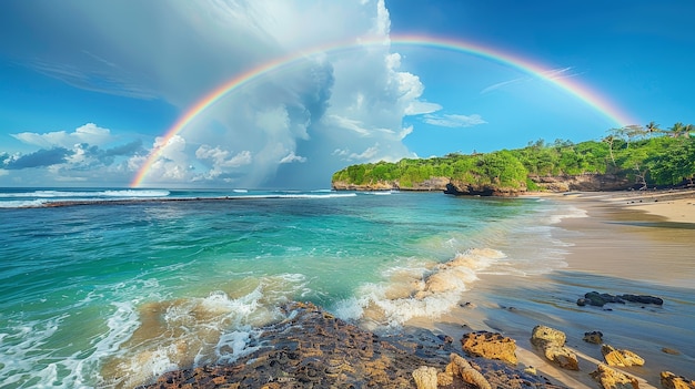 Foto grátis um belo arco-íris na natureza