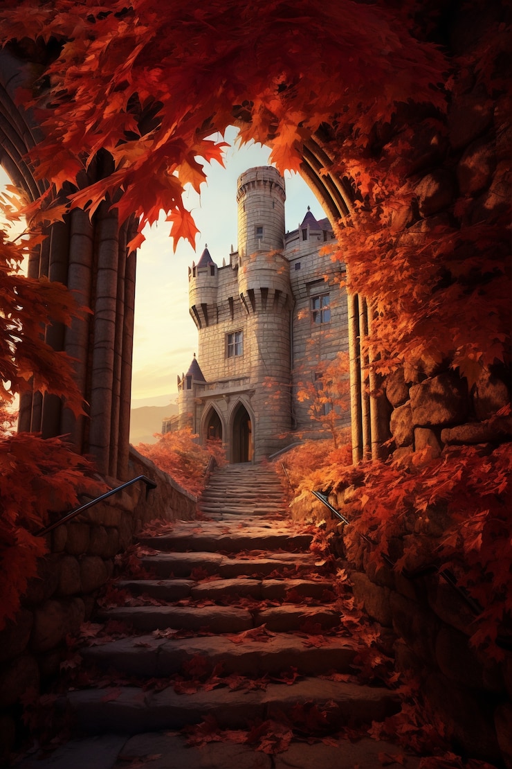 Foto grátis um belo castelo cercado de natureza.