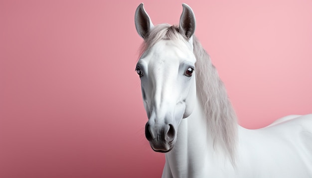 Um belo cavalo a correr na natureza elegância em movimento gerada pela inteligência artificial