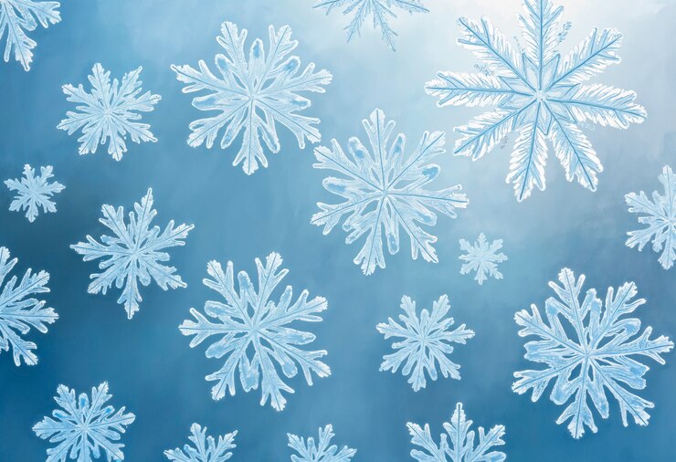 Foto grátis um belo padrão de flocos de neve azuis.