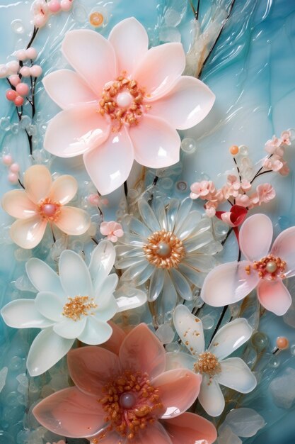 Um belo papel de parede floral de primavera.