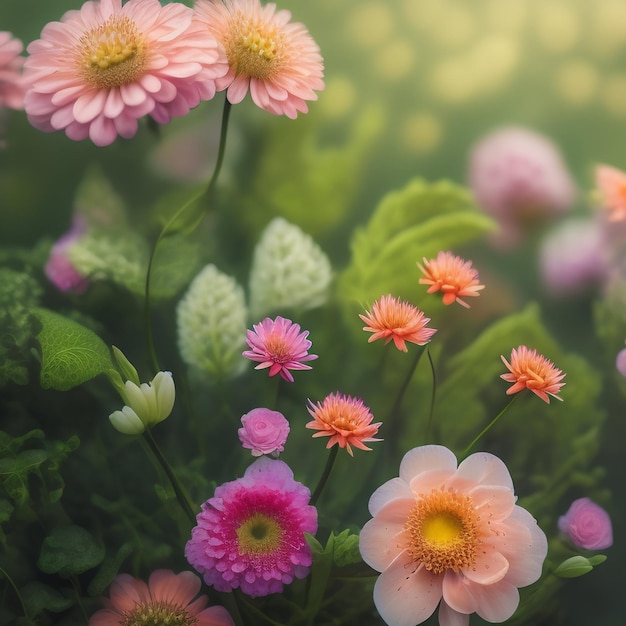 Foto grátis um buquê de flores com uma de centro rosa e outra de centro amarelo.