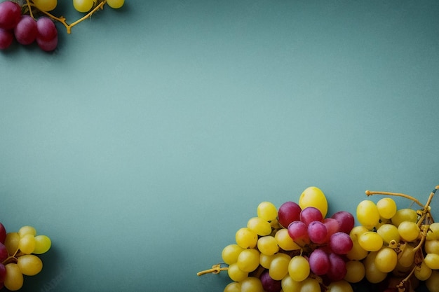 Foto grátis um cacho de uvas em um fundo azul