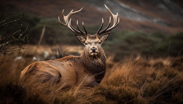 Um cervo nas terras altas escocesas