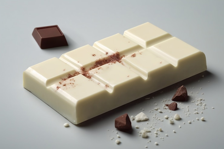 Foto grátis um close de uma deliciosa barra de chocolate branco.