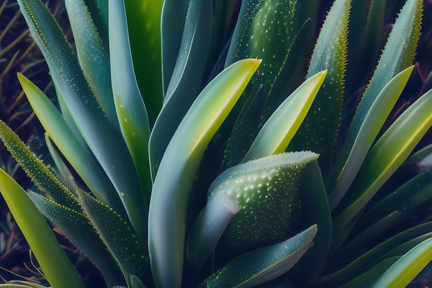 Foto grátis um close-up de uma planta com folhas verdes e um fundo azul