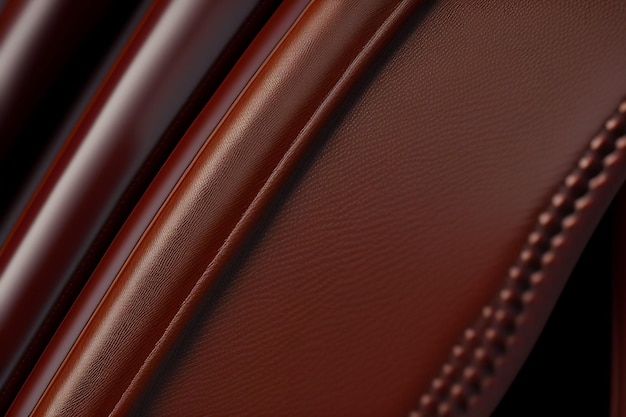 Um close-up do couro na parte de trás de um carro