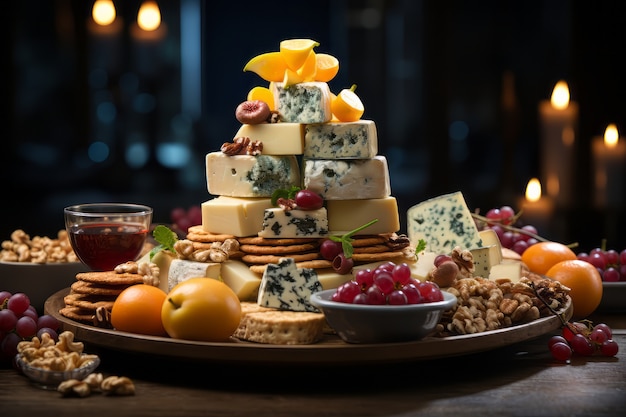 Foto grátis um delicioso arranjo de finger food de natal.