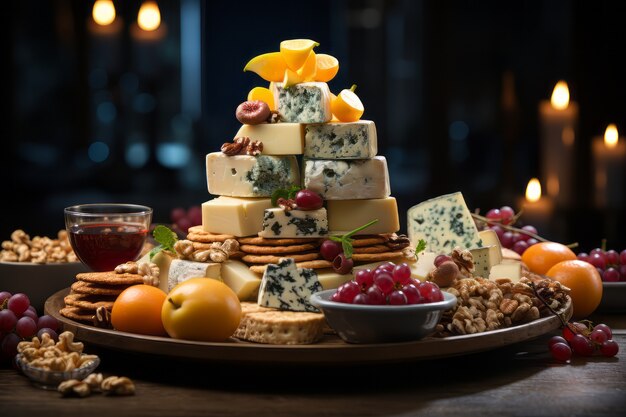 Um delicioso arranjo de finger food de Natal.