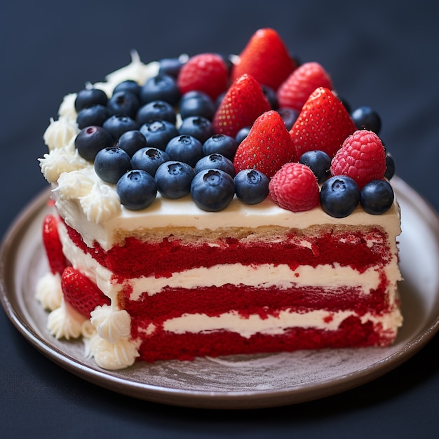 Foto grátis um delicioso bolo com frutas.