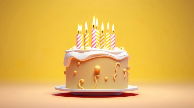 Foto grátis um delicioso bolo de aniversário com velas.