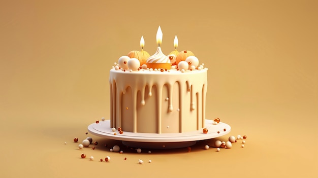 Foto grátis um delicioso bolo de aniversário com velas.