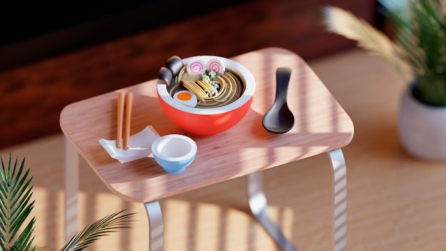 Foto grátis um delicioso ramen com pauzinhos.