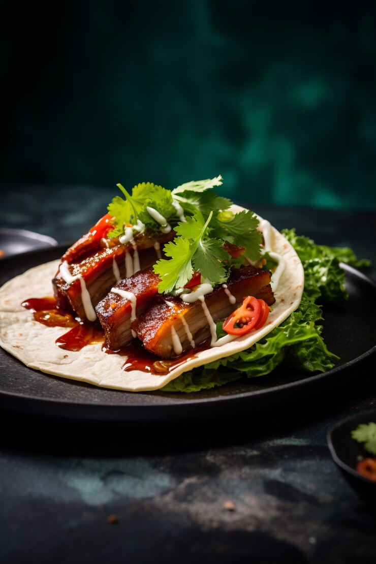 Foto grátis um delicioso taco no estúdio.
