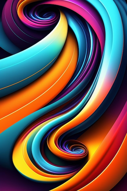 Um design abstrato colorido com um redemoinho de cores.