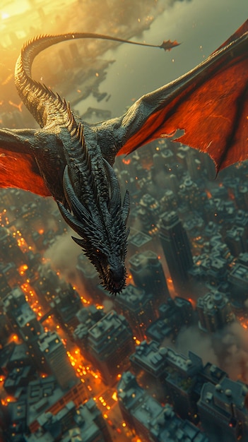 Foto grátis um dragão fantástico e detalhado.