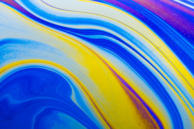 Foto grátis um fundo abstrato azul e amarelo ondulado e brilhante