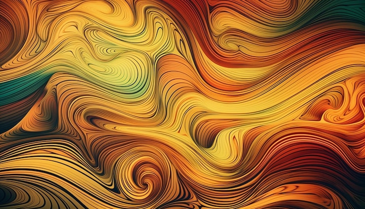 Foto grátis um fundo colorido com um padrão de redemoinhos e linhas.