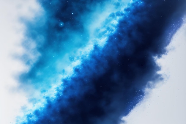 Um fundo de galáxia azul e preto com uma nebulosa azul no centro.