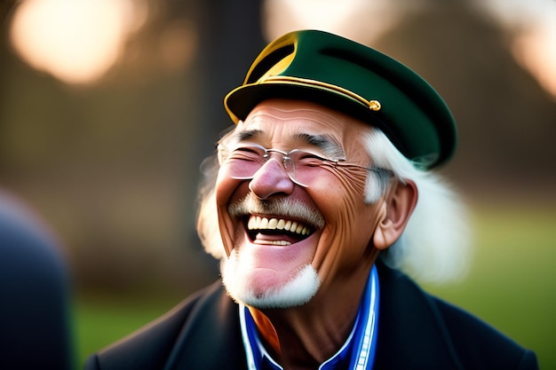 Foto grátis um homem usando um chapéu verde com a letra t nele