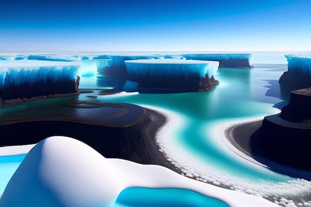 Foto grátis um iceberg azul com a palavra gelo