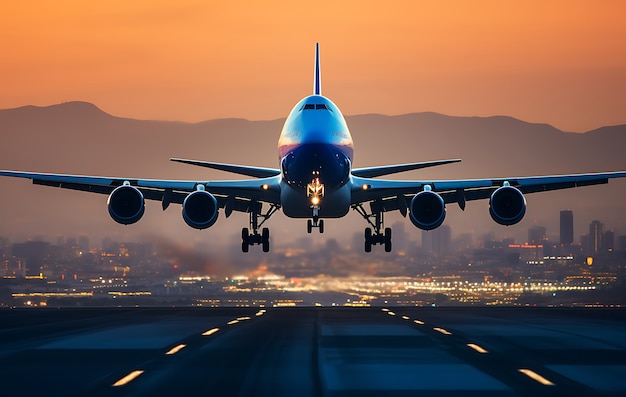 Um jumbo jet a voar no céu.