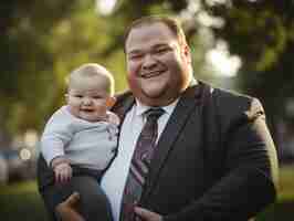 Foto grátis um lindo retrato de pai e filho em comemoração do dia do pai.