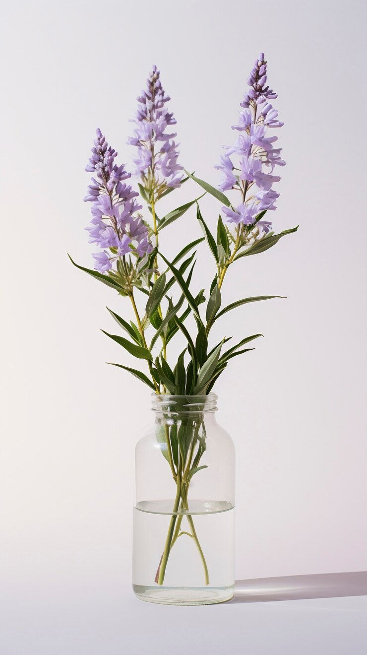 Foto grátis um lindo vaso de flores no estúdio.
