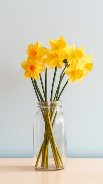 Foto grátis um lindo vaso de flores no estúdio.