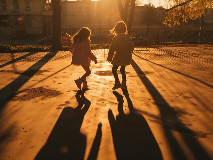 Foto grátis um miúdo adorável a brincar com sombras.