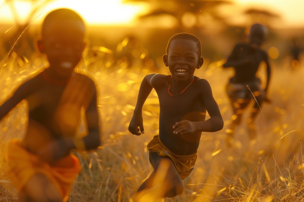 Foto grátis um miúdo africano a desfrutar da vida.