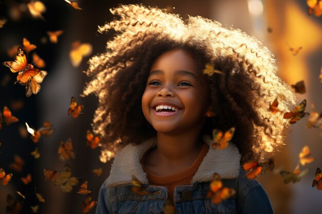 Um miúdo africano a desfrutar da vida.