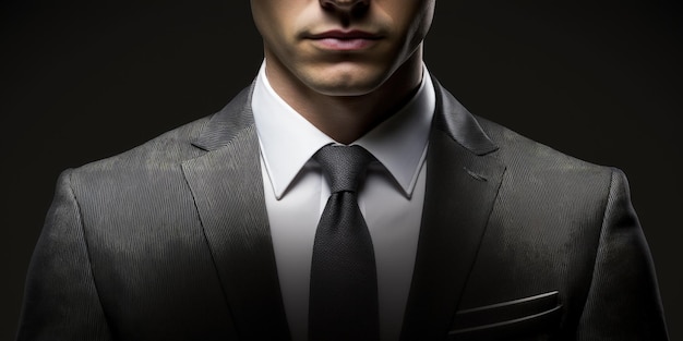Um modelo masculino está de pé e posando vestindo uma camisa preta lisa e terno fotos de stock de produto mod