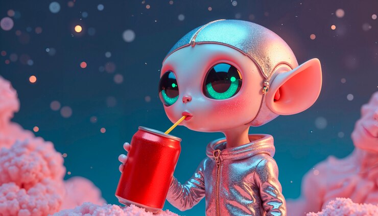 Foto grátis um mundo alienígena 3d alegre